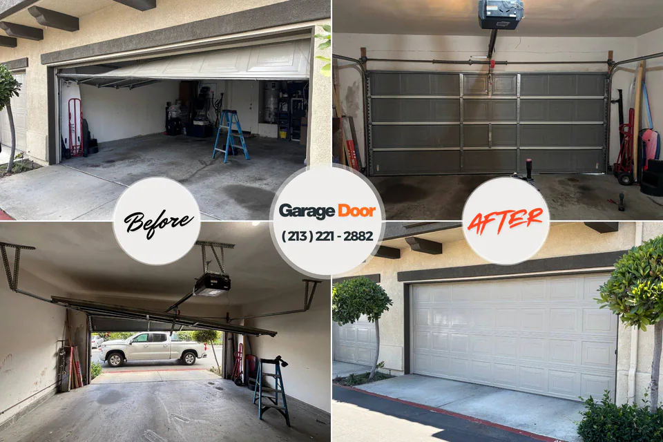 Before and after: garage door repair Hotchkiss, CO